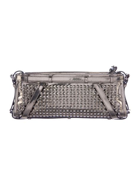 burberry silver clutch|burberry studded clutch.